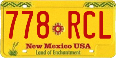 NM license plate 778RCL