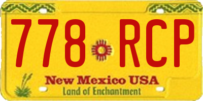 NM license plate 778RCP