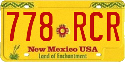 NM license plate 778RCR