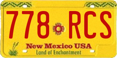 NM license plate 778RCS