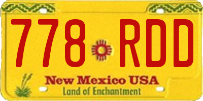 NM license plate 778RDD