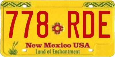 NM license plate 778RDE