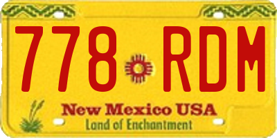 NM license plate 778RDM