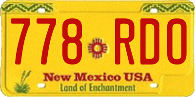 NM license plate 778RDO