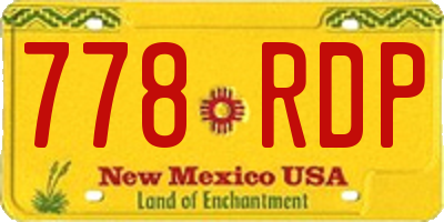 NM license plate 778RDP