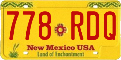 NM license plate 778RDQ