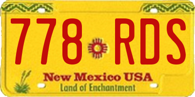 NM license plate 778RDS