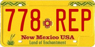 NM license plate 778REP