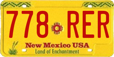 NM license plate 778RER