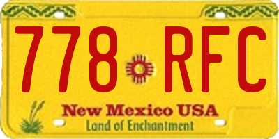 NM license plate 778RFC