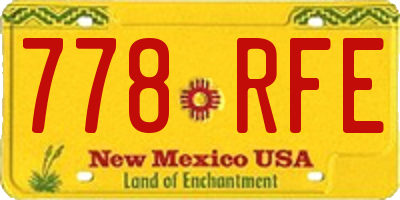 NM license plate 778RFE