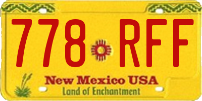 NM license plate 778RFF
