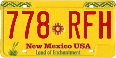 NM license plate 778RFH