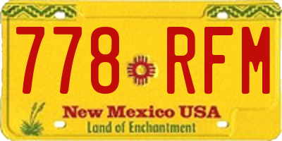 NM license plate 778RFM