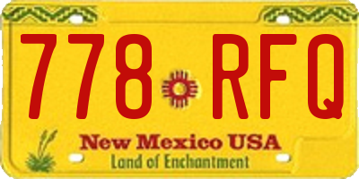 NM license plate 778RFQ