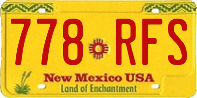NM license plate 778RFS