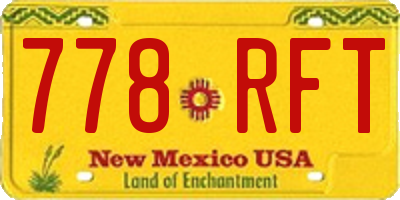 NM license plate 778RFT