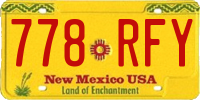 NM license plate 778RFY