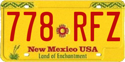 NM license plate 778RFZ
