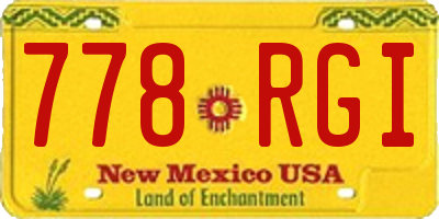 NM license plate 778RGI