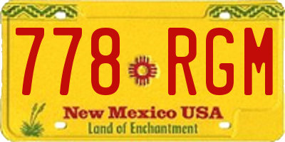 NM license plate 778RGM