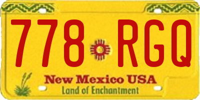NM license plate 778RGQ