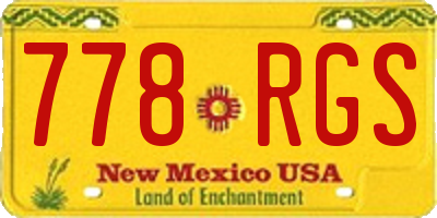 NM license plate 778RGS