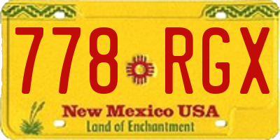 NM license plate 778RGX