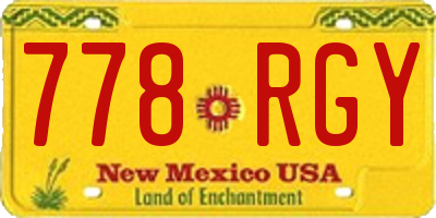 NM license plate 778RGY