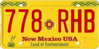 NM license plate 778RHB