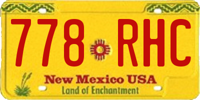 NM license plate 778RHC