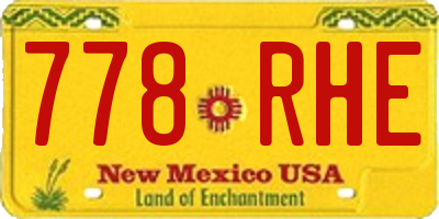 NM license plate 778RHE