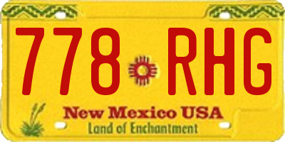 NM license plate 778RHG
