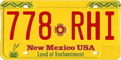 NM license plate 778RHI