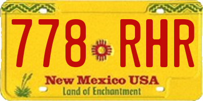 NM license plate 778RHR