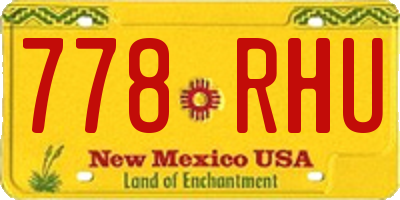 NM license plate 778RHU