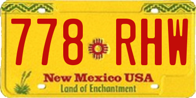 NM license plate 778RHW