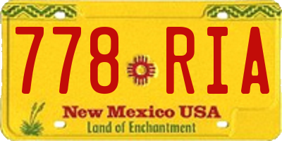 NM license plate 778RIA