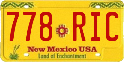 NM license plate 778RIC