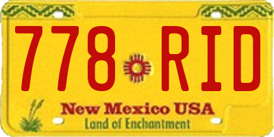 NM license plate 778RID
