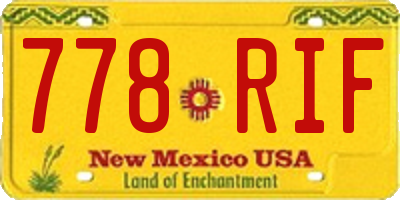 NM license plate 778RIF