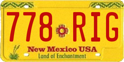 NM license plate 778RIG