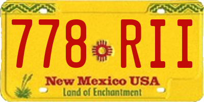 NM license plate 778RII