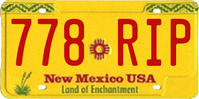 NM license plate 778RIP
