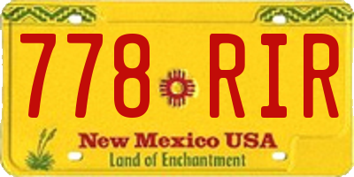 NM license plate 778RIR