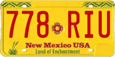 NM license plate 778RIU