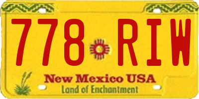 NM license plate 778RIW