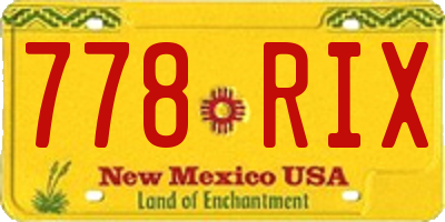 NM license plate 778RIX