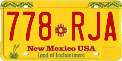 NM license plate 778RJA