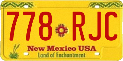 NM license plate 778RJC